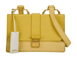 Crossbody Bag, Leather, Yellow, 3*